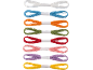 Fils à broder colorés en blanc, bleu, orange, vert, rouge, rose, violet et jaune.