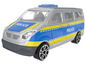 Un van de police jouet en bleu et jaune.