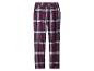 Pantalon de pyjama écossais violet avec taille élastique et poches.