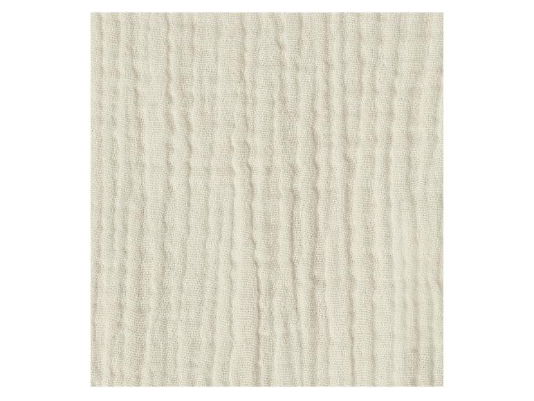 Tissu beige texturé, aspect lin, idéal pour vêtements ou décoration.