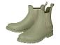 Paire de bottes en caoutchouc vertes avec empiècements latéraux élastiques et tirettes
