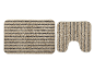 Ensemble de tapis de bain rayés.