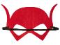 Masque de diable rouge avec élastique noir pour Halloween ou les fêtes de carnaval.
