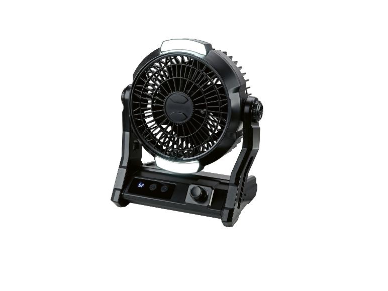 Ventilateur de table noir avec éclairage LED et affichage numérique
