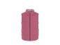 Gilet matelassé rose pour femme avec fermeture éclair avant et col montant.