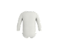 Dos d'un body blanc à manches longues pour bébé.