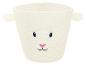 Panier de rangement en coton blanc avec visage de mouton brodé