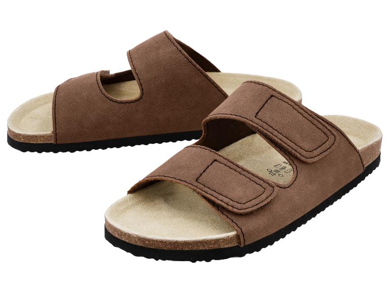 Sandales marron à deux brides avec fermeture velcro
