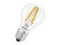 Ampoule LED avec verre transparent et filaments visibles