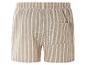 Shorts rayés beige à taille élastique.