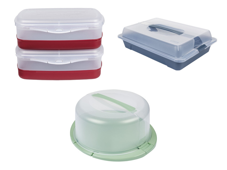 Aller en mode plein écran : ERNESTO® Lot de 2 boîtes repas fraîcheur / Boîte fraîcheur / Cloche à gâteau fraîcheur - Image 1