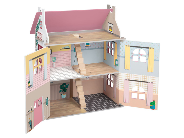 Aller en mode plein écran : Playtive Maison de poupée en bois Cabinet, trois étages - Image 15