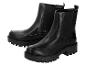Bottes Chelsea en cuir noir à semelles épaisses.