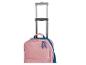 Sac à roulettes rose et bleu marine pour enfant.