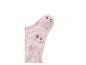 Détail d'un body bébé rose à motif étoiles avec boutons-pression.