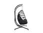 Fauteuil suspendu noir avec support et coussins moelleux