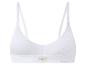 Soutien-gorge blanc côtelé pour femme avec étiquette 'LOVE COTTON'