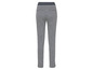 Pantalon rayé noir et blanc avec ceinture élastique.