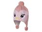 Bonnet d'hiver rose pour enfant avec pompon et application pingouin
