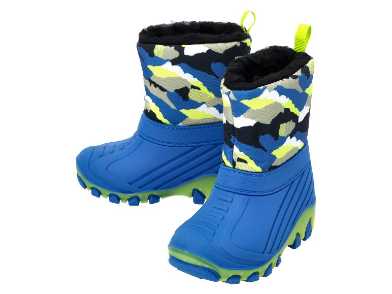 Bottes d'hiver pour enfants avec semelle bleue et tige camouflage colorée