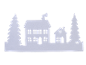Découpage en papier blanc d'un village d'hiver avec des maisons et des sapins