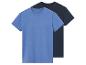 Deux t-shirts à manches courtes, bleu clair et marine.
