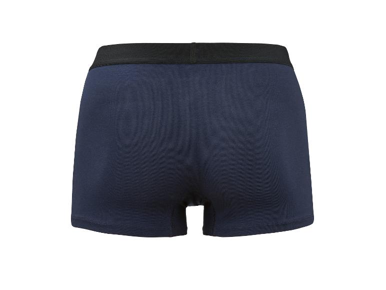 Caleçon boxer bleu marine avec bande élastique noire, vue arrière