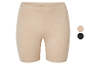 Short de cyclisme beige en mélange de coton. Également disponible en noir et beige clair.