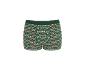 Caleçon vert pour homme avec un motif d'hiver festif.