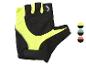 Gants de cyclisme à doigts courts, couleurs fluo et noir.