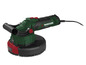 Une machine à brosser Parkside verte avec une brosse noire.