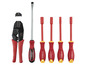 Un ensemble d'outils avec une pince, des tournevis et un tournevis Parkside.