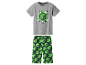 Pyjama enfant Minecraft avec t-shirt gris et pantalon vert.