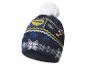 Bonnet tricoté Lidl avec pompon, motif hivernal et flocons de neige