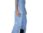 Pantalon de ski bleu avec poche zippée et détail réfléchissant.