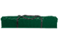 Sac de rangement vert avec poignées noires, idéal pour les sapins de Noël ou objets longs.