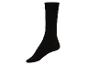 Une chaussette noire avec un bord en tricot.