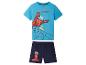 Ensemble pyjama enfant Spiderman : t-shirt bleu et short marine.