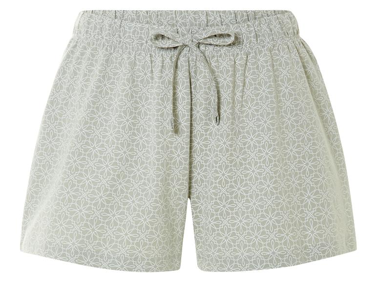Shorts en coton, motif floral, taille élastique.