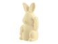 Un lapin en plastique blanc.