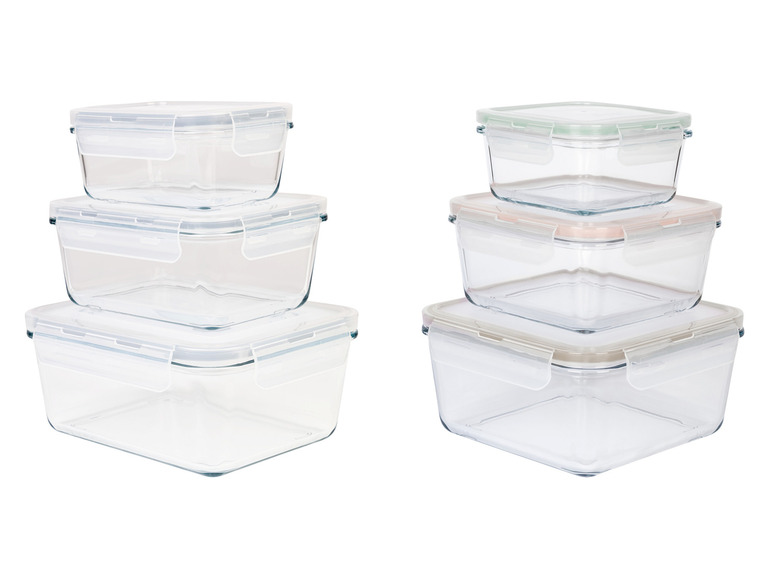 Aller en mode plein écran : Set de boîtes de conservation en verre - Image 1