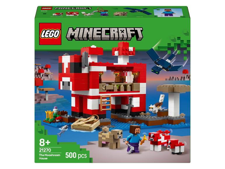 Ensemble de jeu avec maison champignon, figurines d'animaux et de personnages, 500 pièces, pour 8 ans et plus