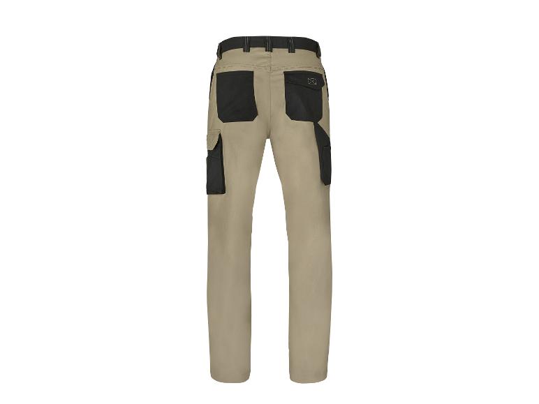 Pantalon de travail beige et noir.