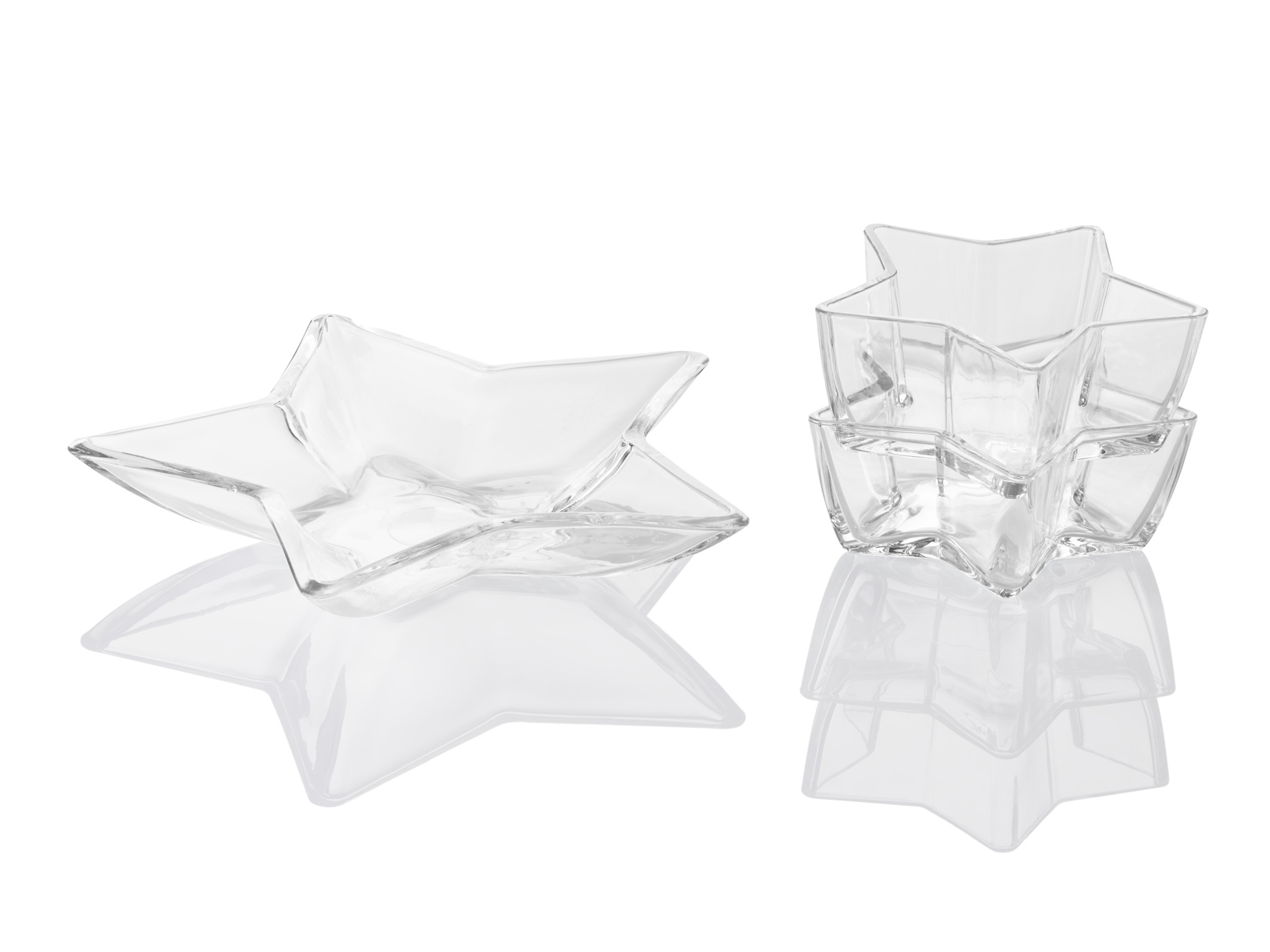 LIVARNO home Ensemble de saladiers ou présentoirs en verre (étoile, 3 pièces)