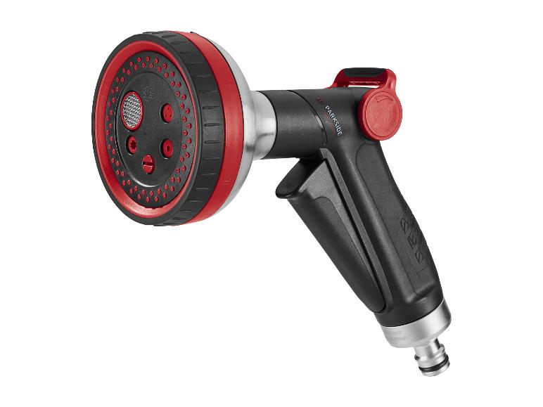 Pistolet d'arrosage PARKISDE noir et rouge avec plusieurs types de jets