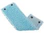 Une serpillère en microfibre bleue avec système de fixation.