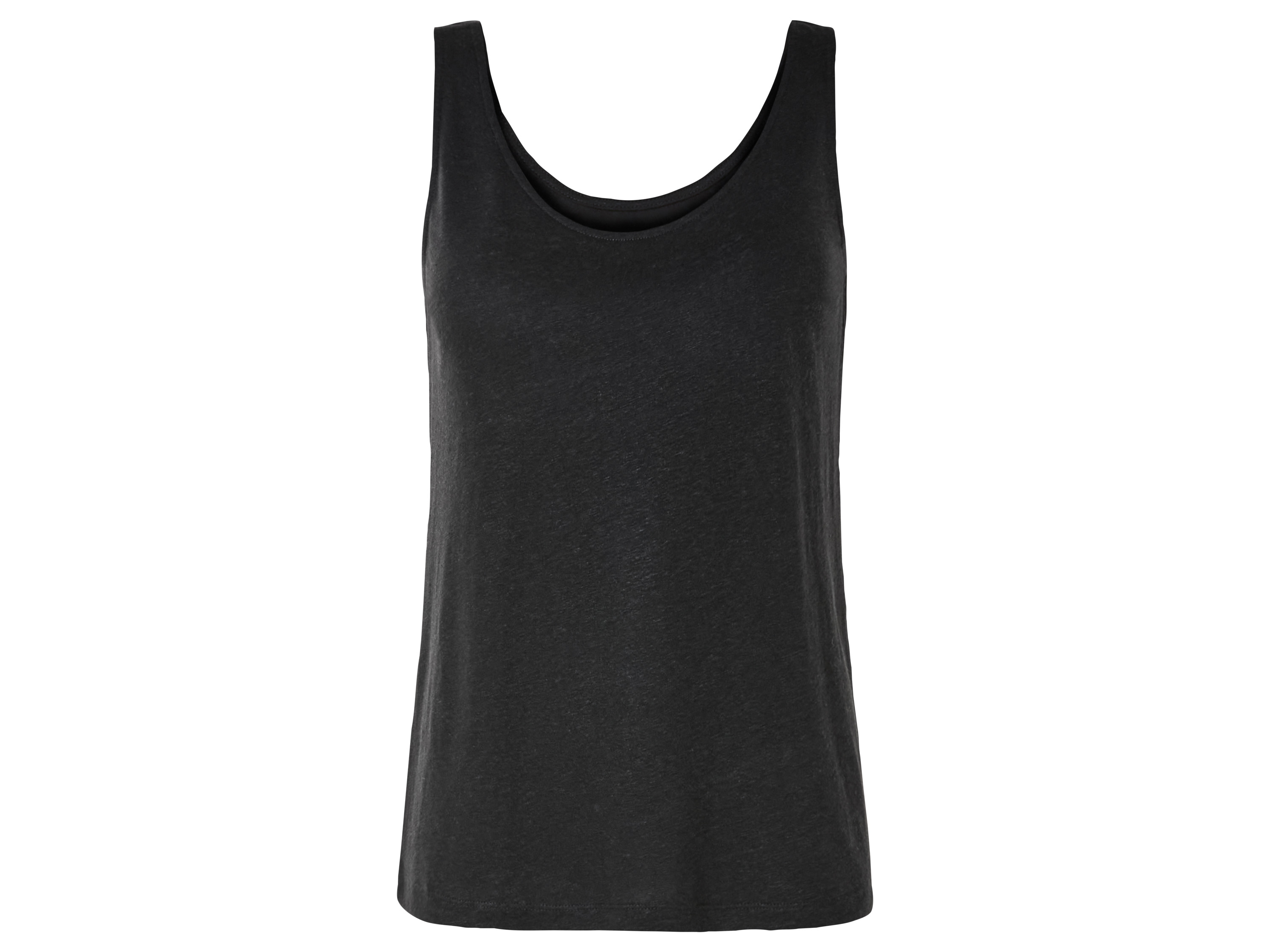 esmara® Débardeur effet lin femme (S (34-36), noir)