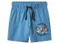 Shorts bleus pour enfants avec taille élastique et imprimé de personnages de dessins animés.
