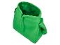 Sac à cordon vert ouvert, positionné en diagonale sur un fond blanc.