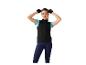 Veste, collant et gants de sport pour femme.